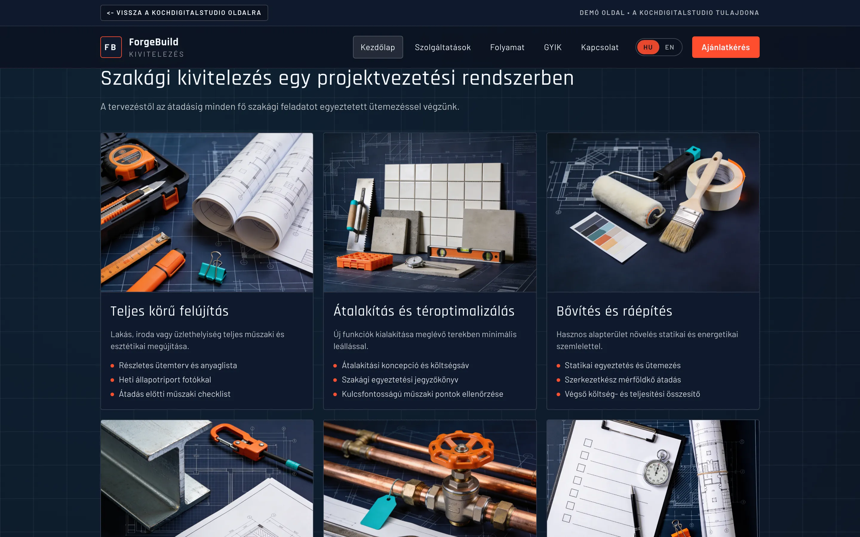 ForgeBuild — Kivitelezés (DEMO) screenshot 2