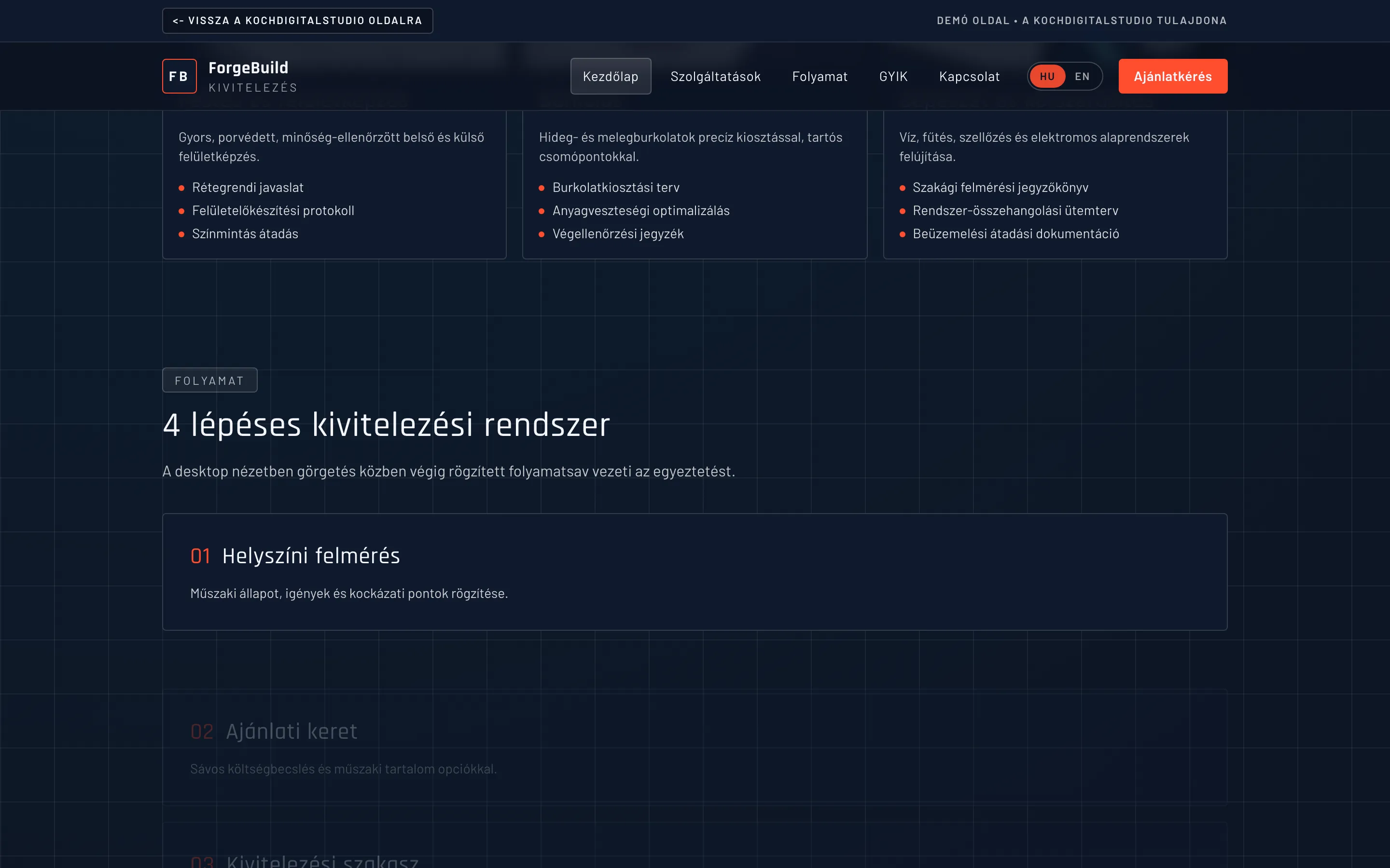 ForgeBuild — Kivitelezés (DEMO) screenshot 3