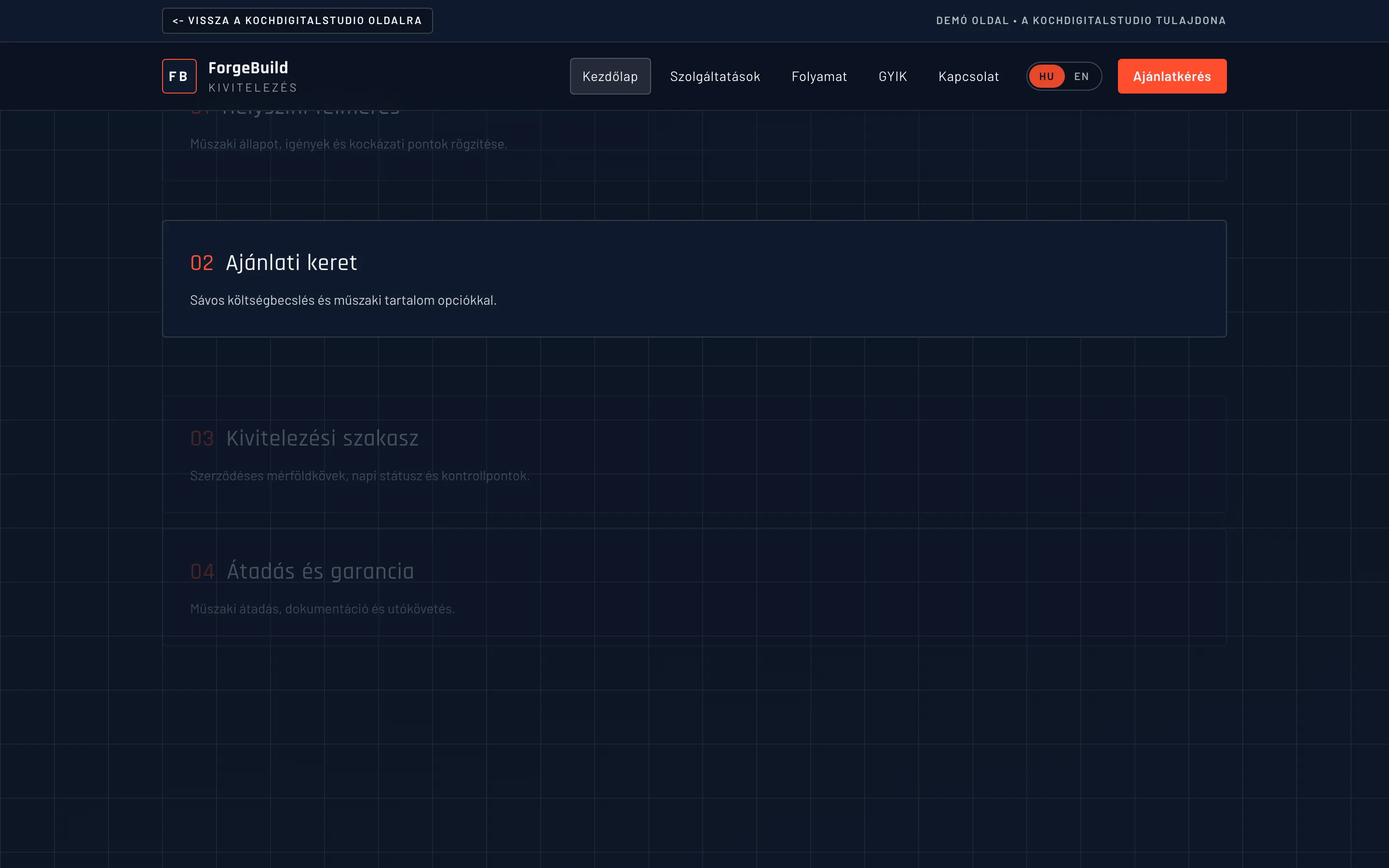 ForgeBuild — Kivitelezés (DEMO) screenshot 4